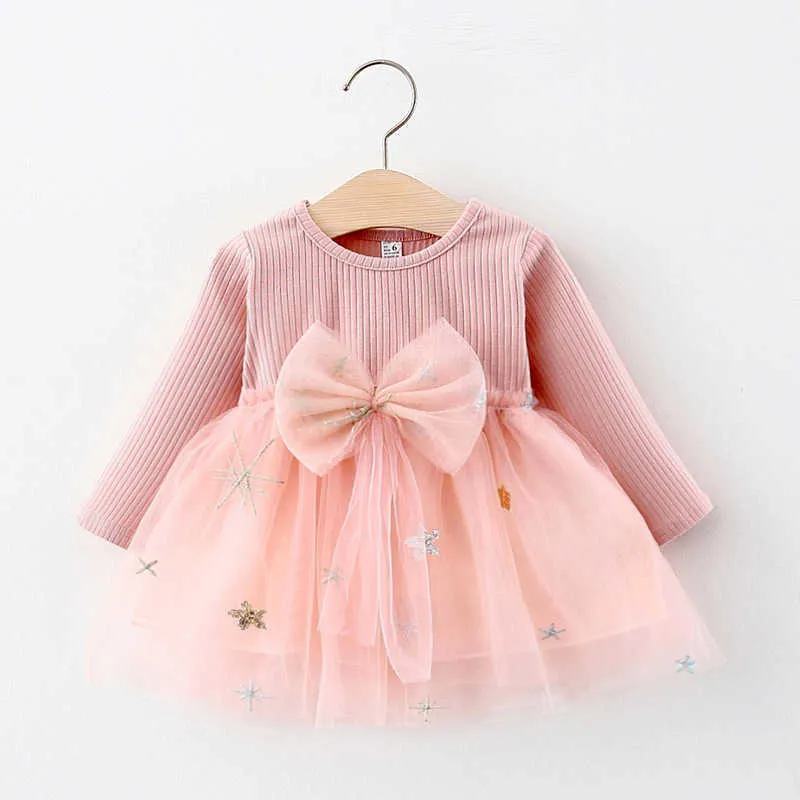 Bear Leader Infant Casual Dresses Autumn Christmas Fashion Kid Girl Ruffles Dress Lovely Baby Clothes born Vestido Suits 210708