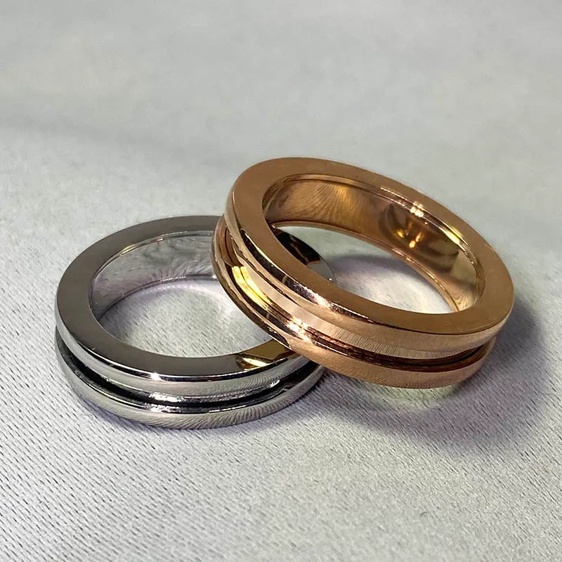 オリジナルコピークラシックチタンスチールBVLファッション高品質の男性と女性の結婚指輪ギフト5841089