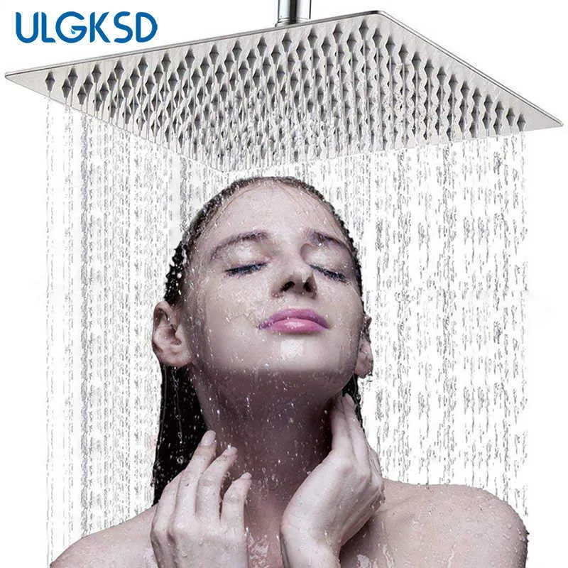 Vente en gros et au détail 40cm * 40cm Pommeau de douche à effet pluie 16 pouces Pommeau de douche à effet pluie au plafond 16 pouces 210724