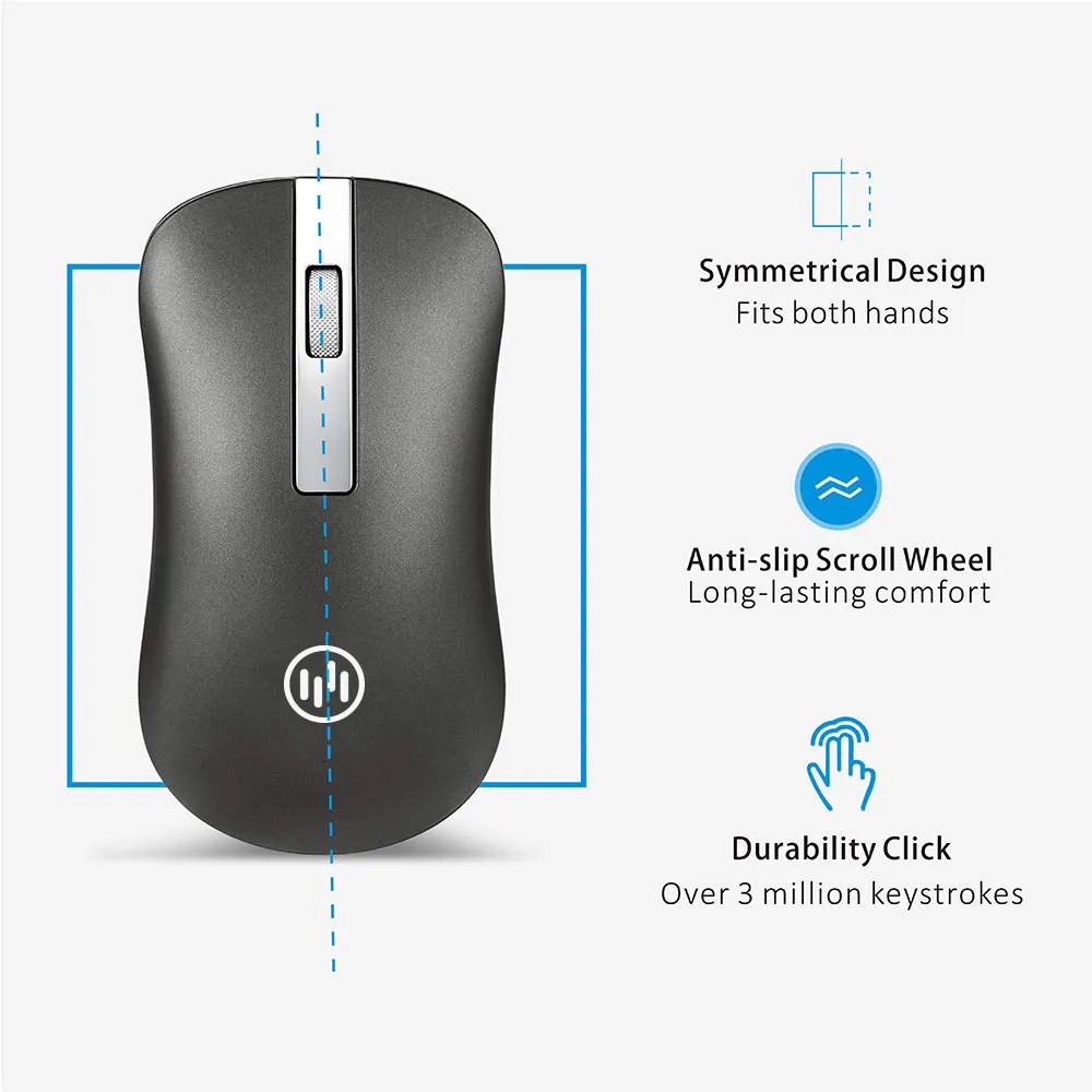 Akumulator bezprzewodowy mysz komputerowy cichy pc laptop 2.4ghz mini usb ergonomiczne myszy niszcząc myszy