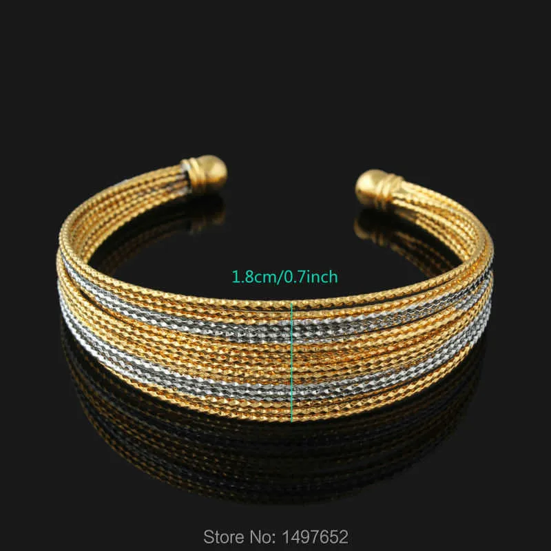 Nieuwe aankomst Ethiopische Goud Bangles18K Goud / Verzilverd Armbanden / Armbanden Sieraden Dames Mannen Afrikaanse // Kenya // Midden-Oosten Stijl Q0717