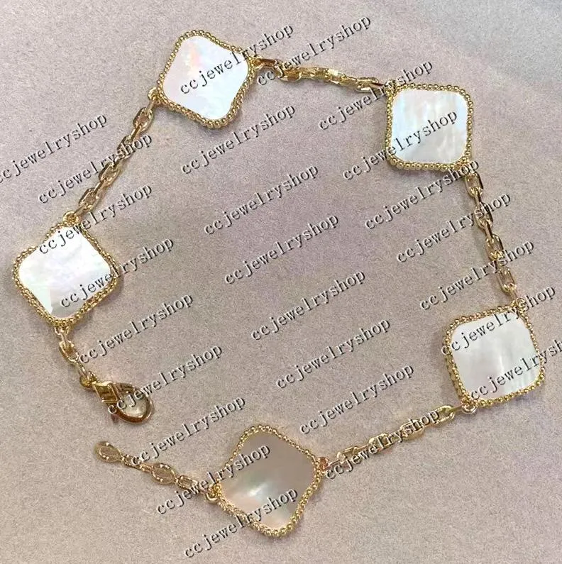 i moda classica 4 quadrifoglio braccialetti con ciondoli catena braccialetto in oro 18 carati conchiglia di agata madreperla donne ragazze Wedd216h