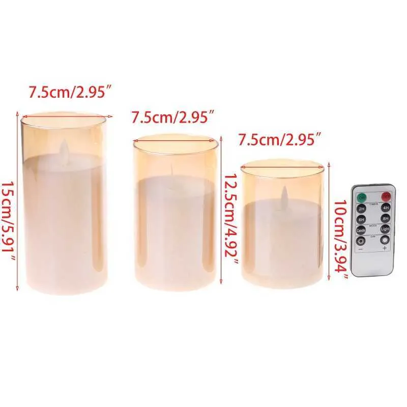 Flameless Led Candles Flickering Real Wax Fake Wick Moving Flame Faux Wickless Pillar Battery Operated Candles with Timer Remot 27425999