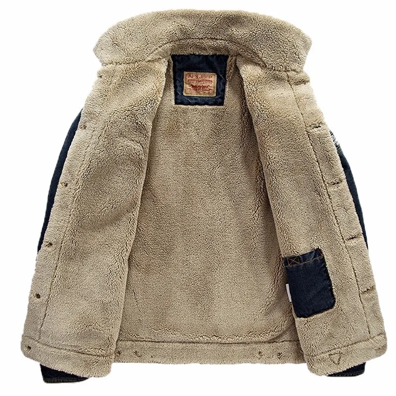M-6XLの男性のジャケットとコートブランドの服デニムファッションメンズジーンズ厚い暖かい冬のアウトオスのストリートウェアYF056 220301