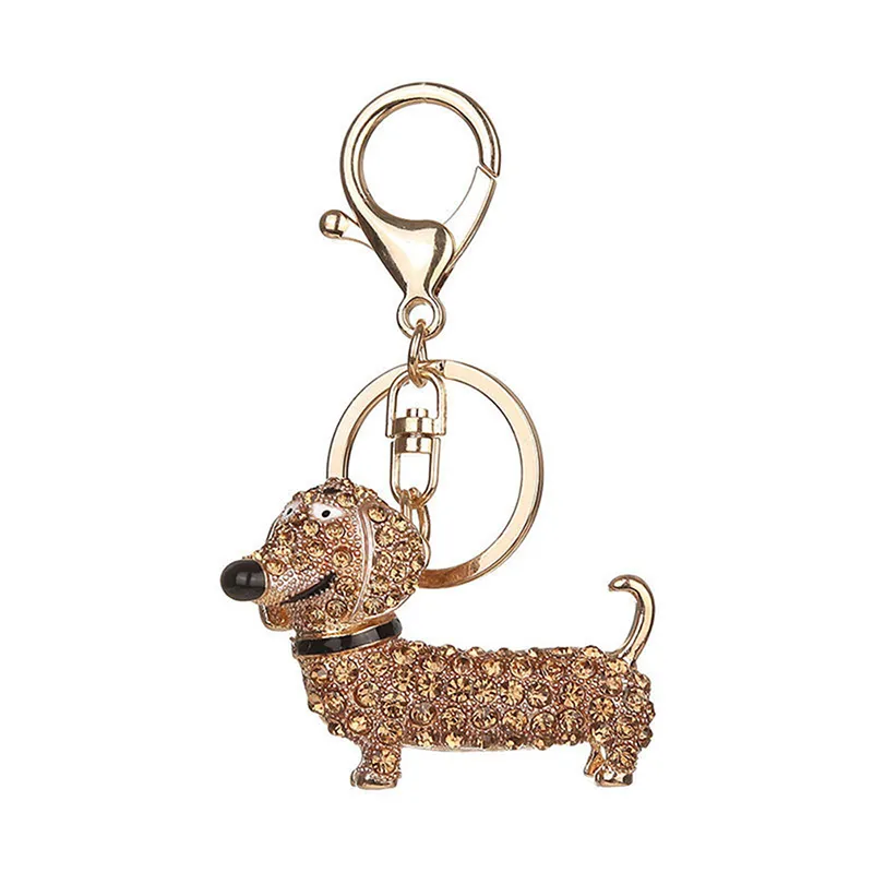 Porte-clés chien teckel, 3 pièces, pendentif à breloque, porte-clés, cadeau pour femmes et filles, style de voiture, accessoires d'intérieur 245c
