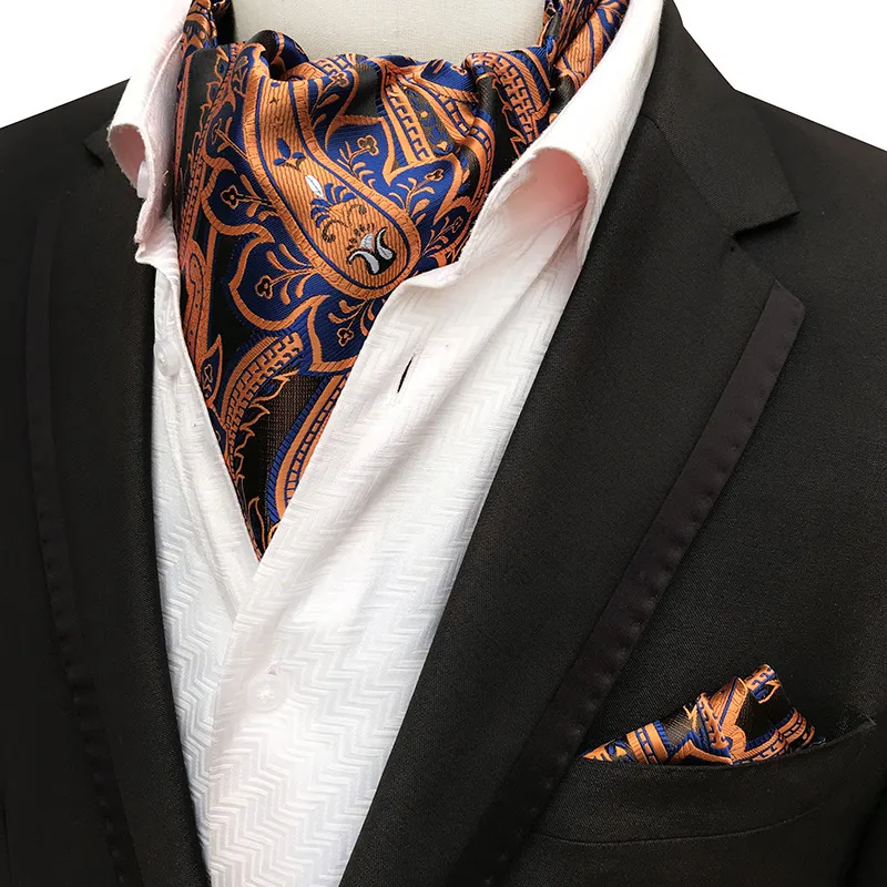Sciarpa glamour Retro seta jacquard cravatta fazzoletto da uomo cravatta ascot fazzoletto abiti set fazzoletto da taschino uomo regalo338p