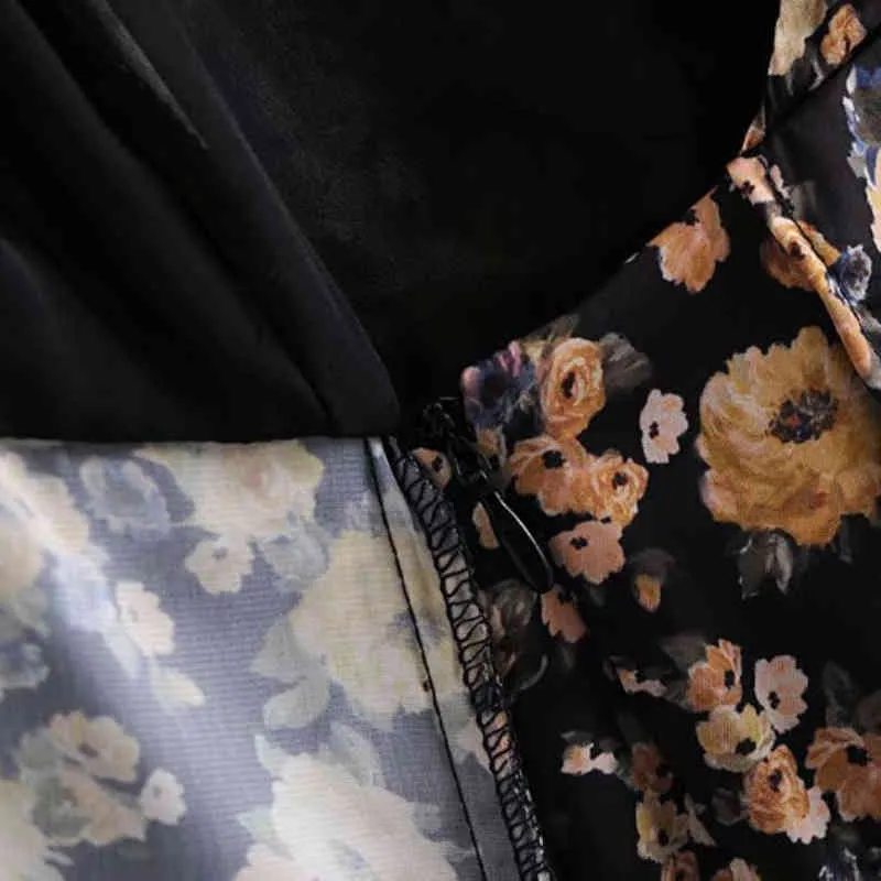 Vinatge femme imprimé fleuri col en V ceintures Mini robe printemps mode dames en mousseline de soie es femme douce vacances 210515