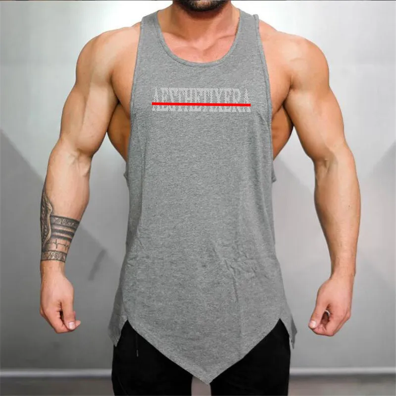 Marca fitness canotta mens canotta canotta palestra bodybuilding serbatoio uomo camicia senza maniche cotone canotta uomo muscolo gilet 210421