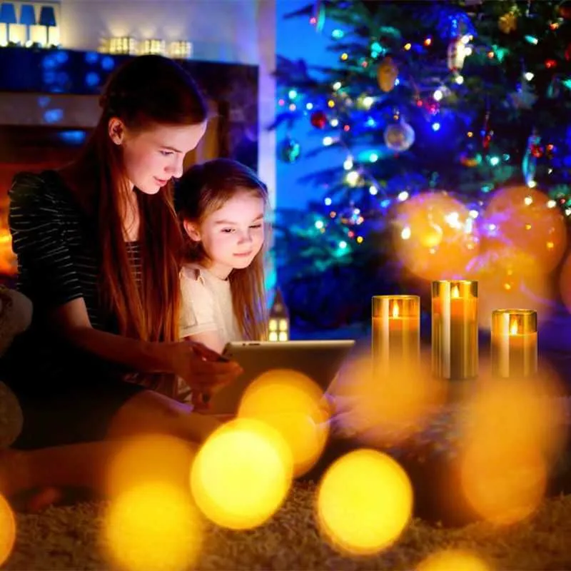 Flammenlose LED-Kerzen, flackerndes Echtwachs, gefälschter Docht, bewegliche Flamme, künstlicher, dochtloser Stumpen, batteriebetriebene Kerzen mit Timer-Fernbedienung 24860690