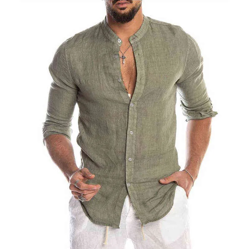 Najnowsze męskie mody swobodne koszule długie rękawy męski biznes społeczny Slim Fit Button Placket Soild Korean Collar Top Autumn Bluzka x1027
