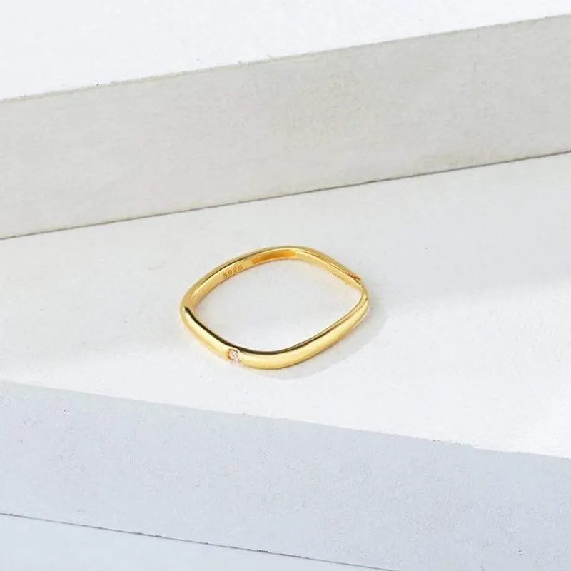 Diamond Square Ring Band Tetragonum kształt pierścionki Kobiety biżuteria mody Will i Sandy