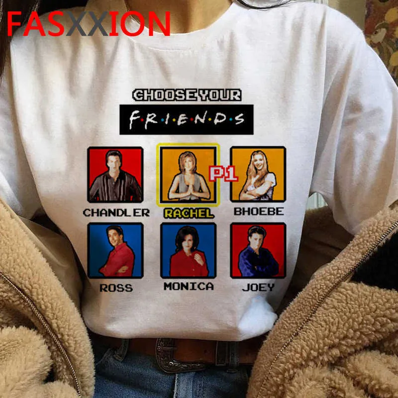 Friends Tv Show Harajuku Funny Cartoon T Shirt Women Ullzang Streetwear T-shirt Fashion 90s Anime Tshirt Casual Top Tees Female X0628