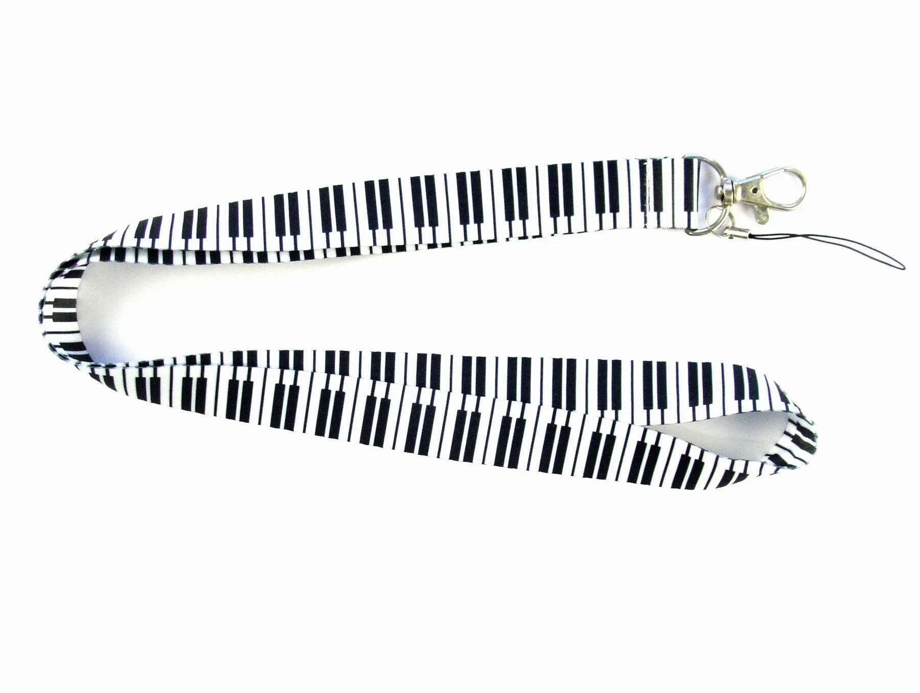 10st Piano Notes Keychain Hang Rope Lariat Lanyards för nycklar ID Kort Pass Gym Badgehållare Nackremmar Nyckelring Söt Ornament