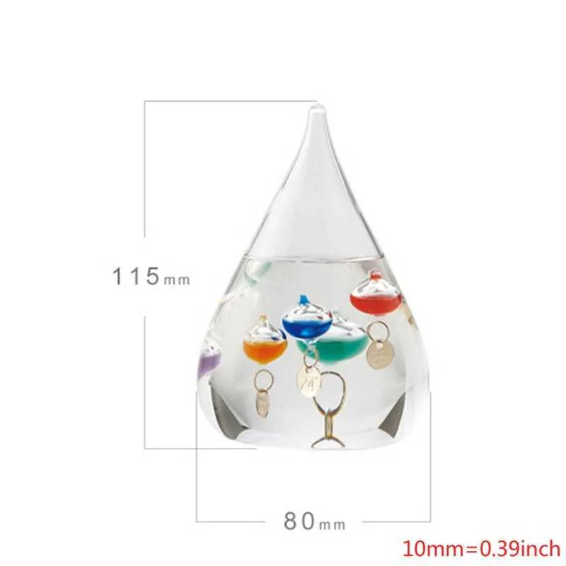 Galileo thermomètre goutte d'eau prévision météo bouteille décoration créative 2108119692780