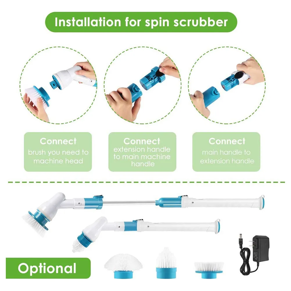 Cordless Scrubber Electric Spin Scrubber with 3 Replaceable Cleaning Brush Head for Mother Easily Household Cleaning Part 2103295336296