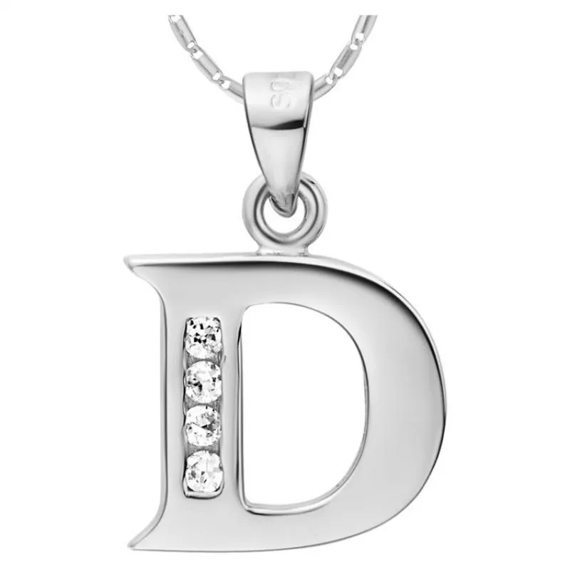 Fashion English Letter Colar Pingente Alphabet Letras A-R Crystal White Gold Friendship Amante Goldes de Natal Colares212m