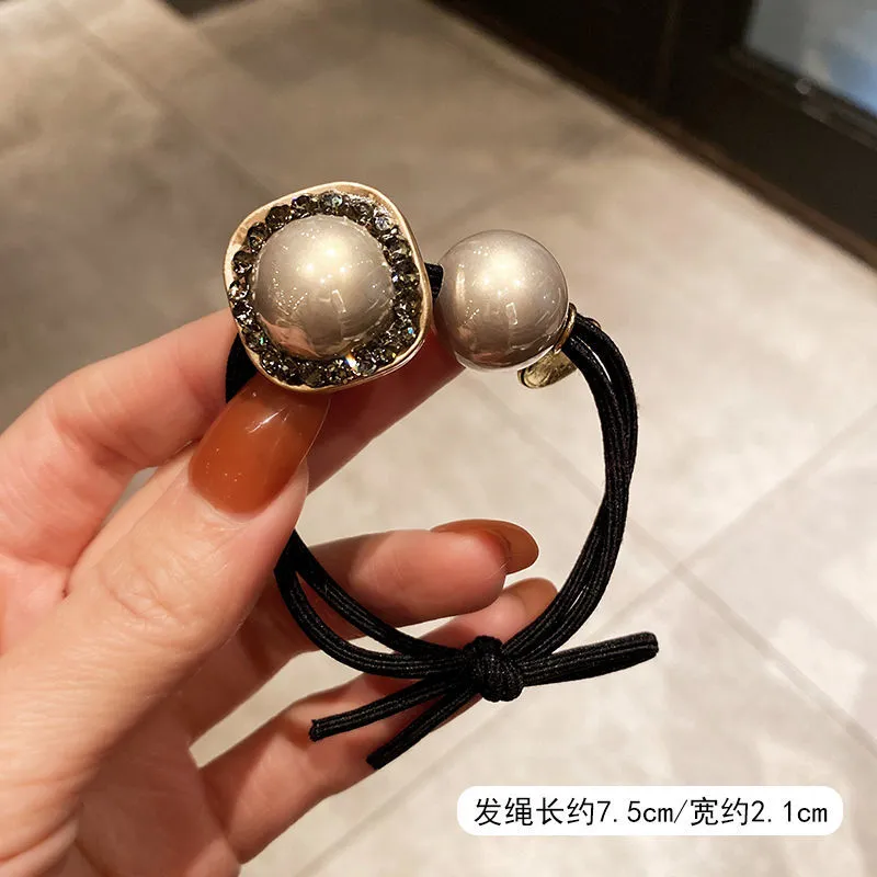 Südkorea Dongdaemun Perle Neue Einfache Ins Strass Haar Seil Internet Celebrity Gleiche HighEnd Brötchen Stirnband Haar Zubehör8976137