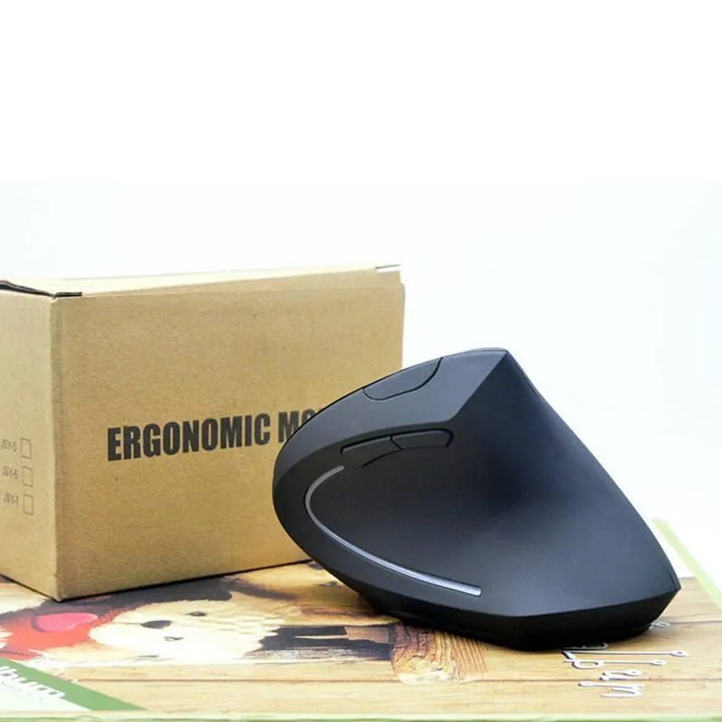 Nowe bezprzewodowe ergonomiczne pionowe optyczne 800 1200 1600 DPI 6 przycisków myszy peryferyjne