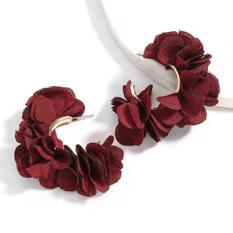 Exknl kant bloem verklaring grote oorbellen vrouwen bruiloft trendy grote drop oorbellen 2022 boheemse sieraden groothandel bijoux G220312