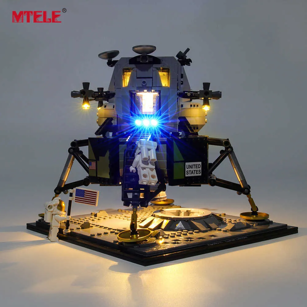 MTELE 브랜드 LED 가벼운 키트 크리에이터 APOLLO 11 LUNAR LANAR 호환 10266 Q0624