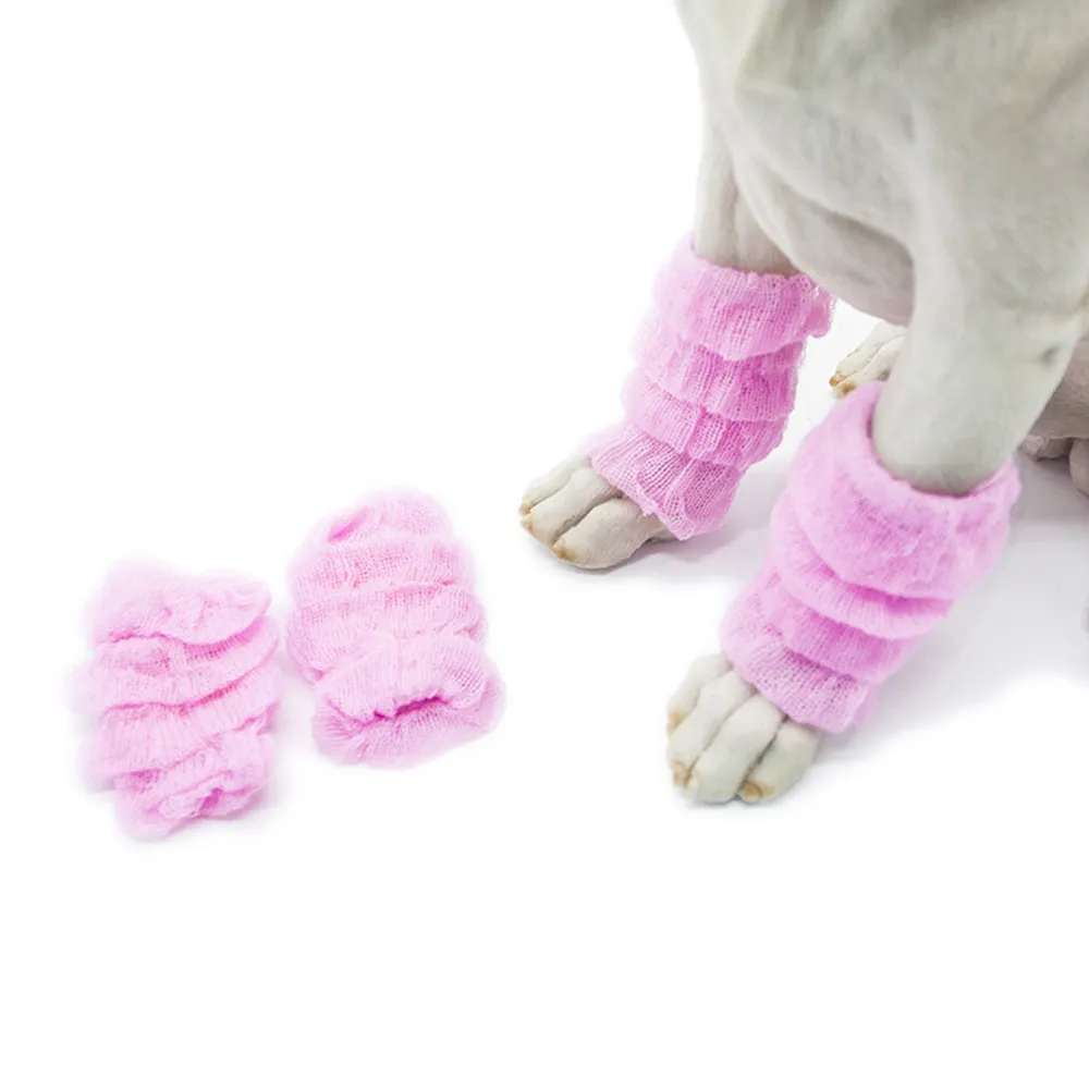 犬レッグウォーマー靴下ペット靴下関節炎犬用保護スリーブショート 4 個 Y0426