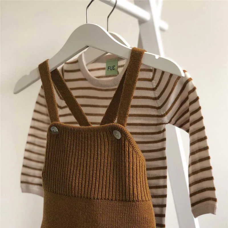 Salopette en laine mérinos pour bébé garçon, couleur unie, gris et marron, ensemble en laine pour tout-petits, marque FuB 210619