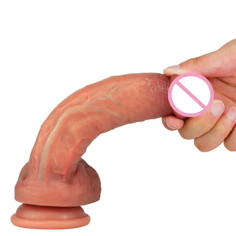 Nxy Dildos Anal Brinquedos Zhenyanggen No 3 Líquido Silica Gel Composição Pênis Super Simulação Espessura Falso Adulto Produtos Sexuais Feminino 0225