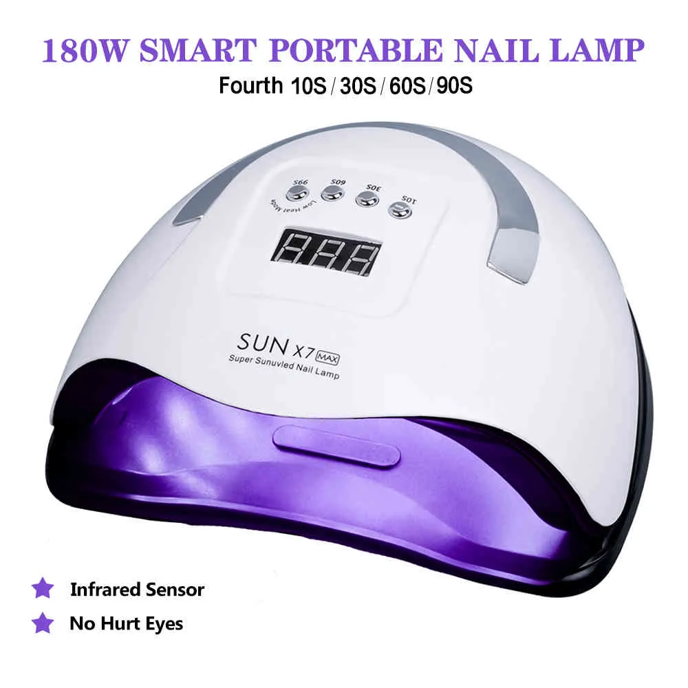 180W Professionale Sun X7 Max UV LED 57 Perline Light All Gel Polish Drying Lamp High Power Nail Dryer