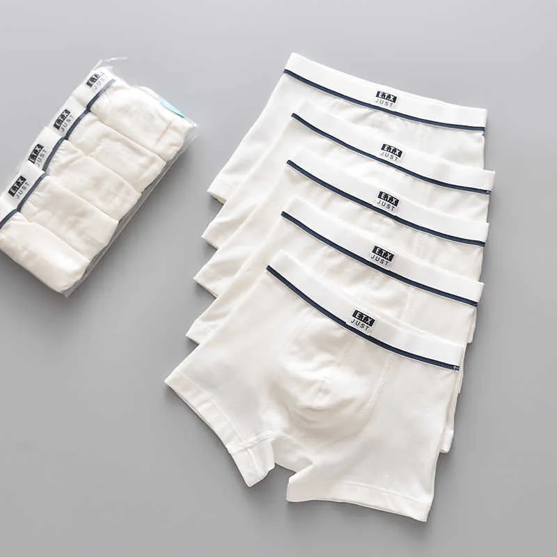 pack sous-vêtements pour garçons couleur blanc pur boxeurs courts culottes d'école pour adolescents sous-vêtements respirants pour enfants vêtements pour enfants 2106223024560