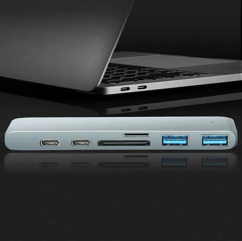 6 porte 6 in 1 Hub USB di tipo c Mac Book air Mac book Pro con SD/TD /PD/2 USB 3.0