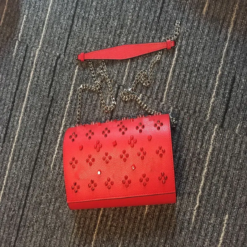 여성 리벳 메신저 백을 들고 봉투 고급 숄더 가방 거리 트렌드 헤드 진짜 가죽 핸드백 지갑 유명한 싱글 ZIPP322J