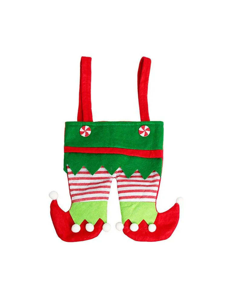 Christmas Decorations Elf Pants Candy Gift Bag With Green Skirt And Striped Stock Small To Kid For Party Su301n
