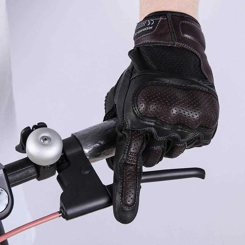 Komine GK-217 gants de moto en cuir véritable écran tactile moto gants de course de vélo gants respirants résistants à l'usure H1022