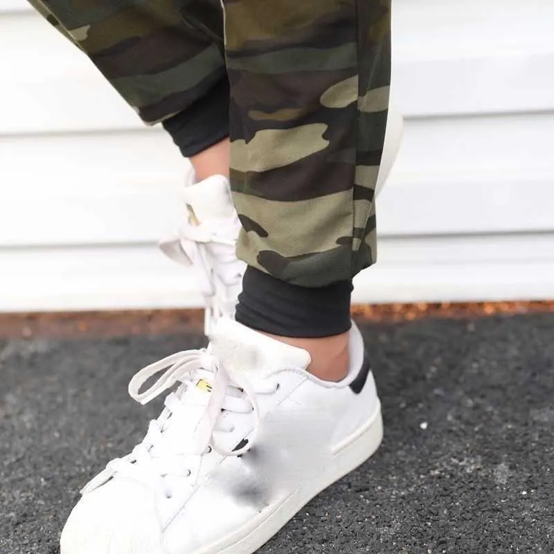 Aosheng Camouflage Joggers Kobiety Spodnie dresowe Harem Camo Spodnie Sznurek Pantalone Mujer Luźna Dorywcza Kobieta 210925