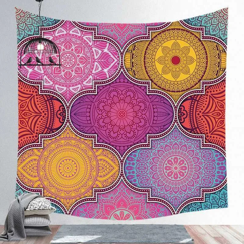 Indischer Mandala-Wandteppich aus Polyester zum Aufhängen, Teppich, Yoga, Sandstrand, Überwurf, Decke, Schlafmatte