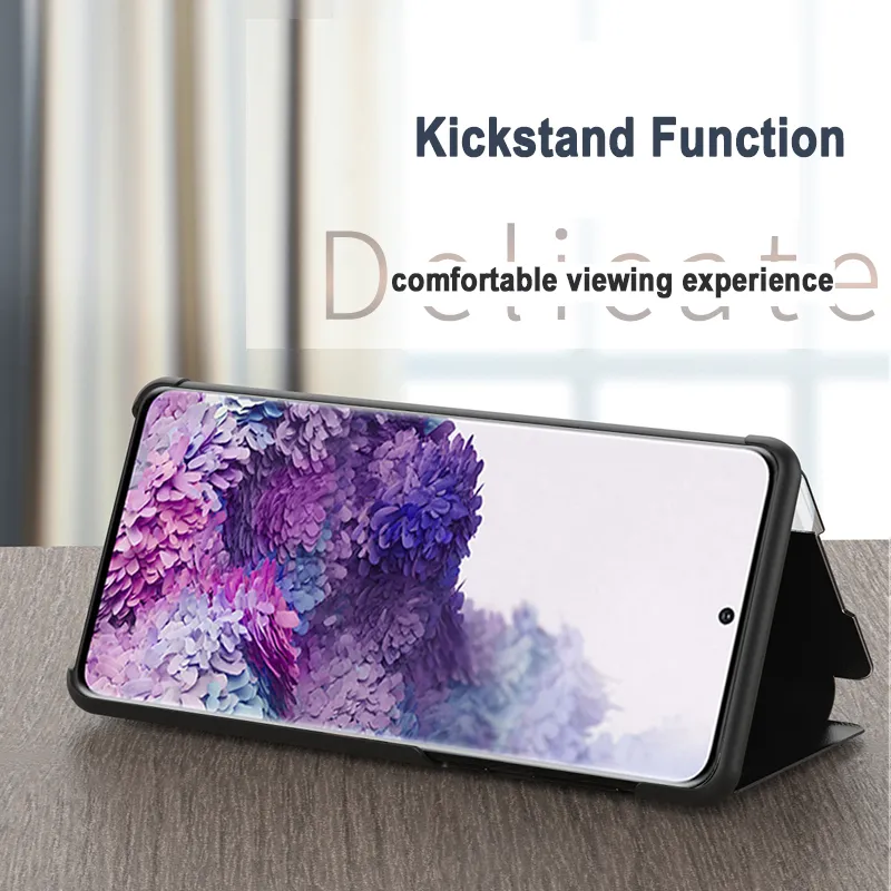 Custodie Smart View Flip Samsung Galaxy S20 FE 5G Custodia finestra laterale in pelle PU Galaxy Note 10 20 Ultra S10 Plus Lite