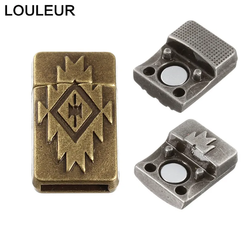 Antigos Bronze Fortes Clasps Magnéticas Pulseira De Couro Plano Conectores Para Jóias DIY Fazendo Atacado