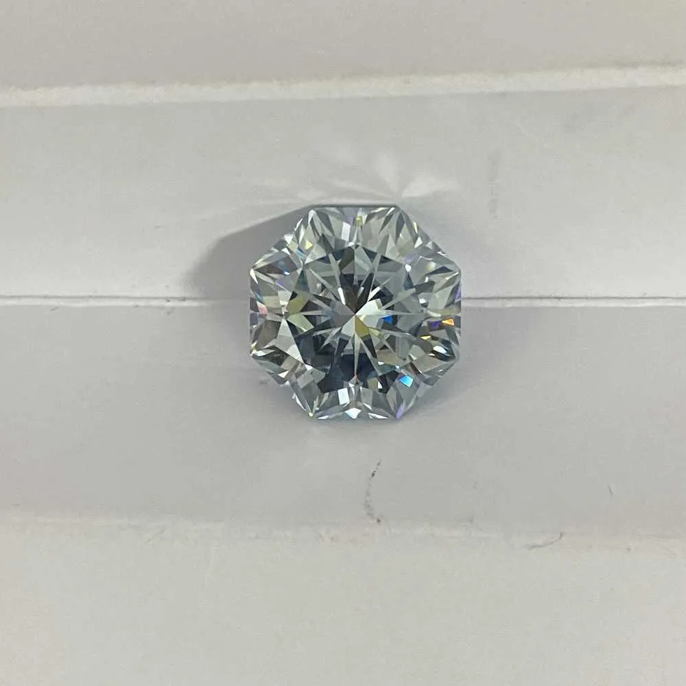 Lab Moissanite sintetico Forma ottagonale 12x12mm Diamante da 6 carati Nuove pietre preziose di colore blu la realizzazione di anelli H1015