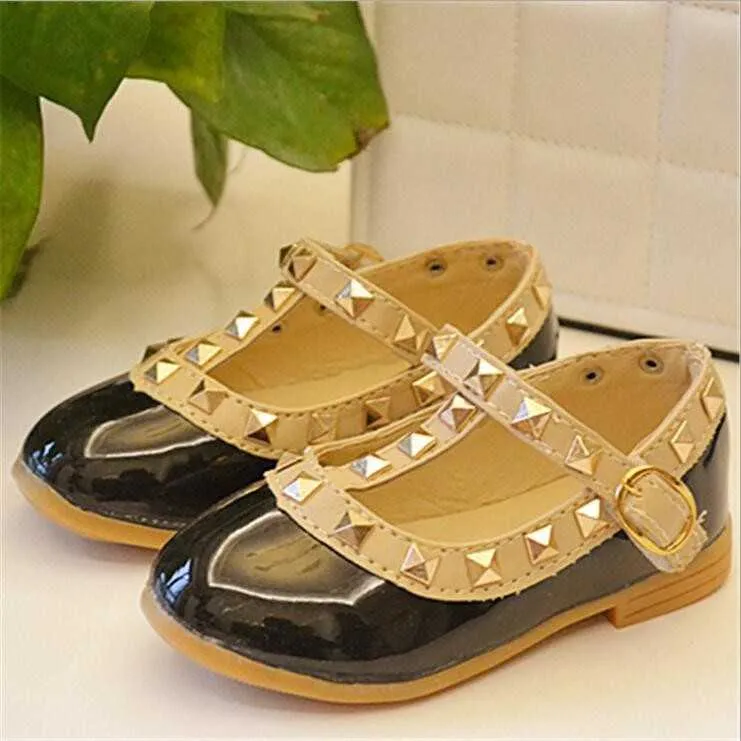 Fashion kids toddler girl clinch leather single shoes children roman styles casual wholesale 26-30 210529