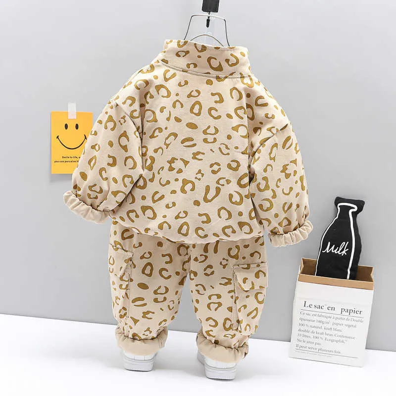 Kinder Kleidung Herbst Baby Mädchen Kleidung Leopard Top Hosen Lässige Trainingsanzug Anzüge Kleinkind Anzug Jungen Sets 1 2 3 4 jahre 2110257616761