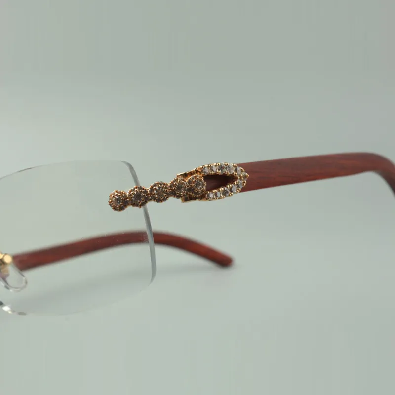 Designer Bouquet Diamond Gläses Frames 3524012 mit Originalholz-Tempel für Unisex-Größe 56-36-18-135mm325e