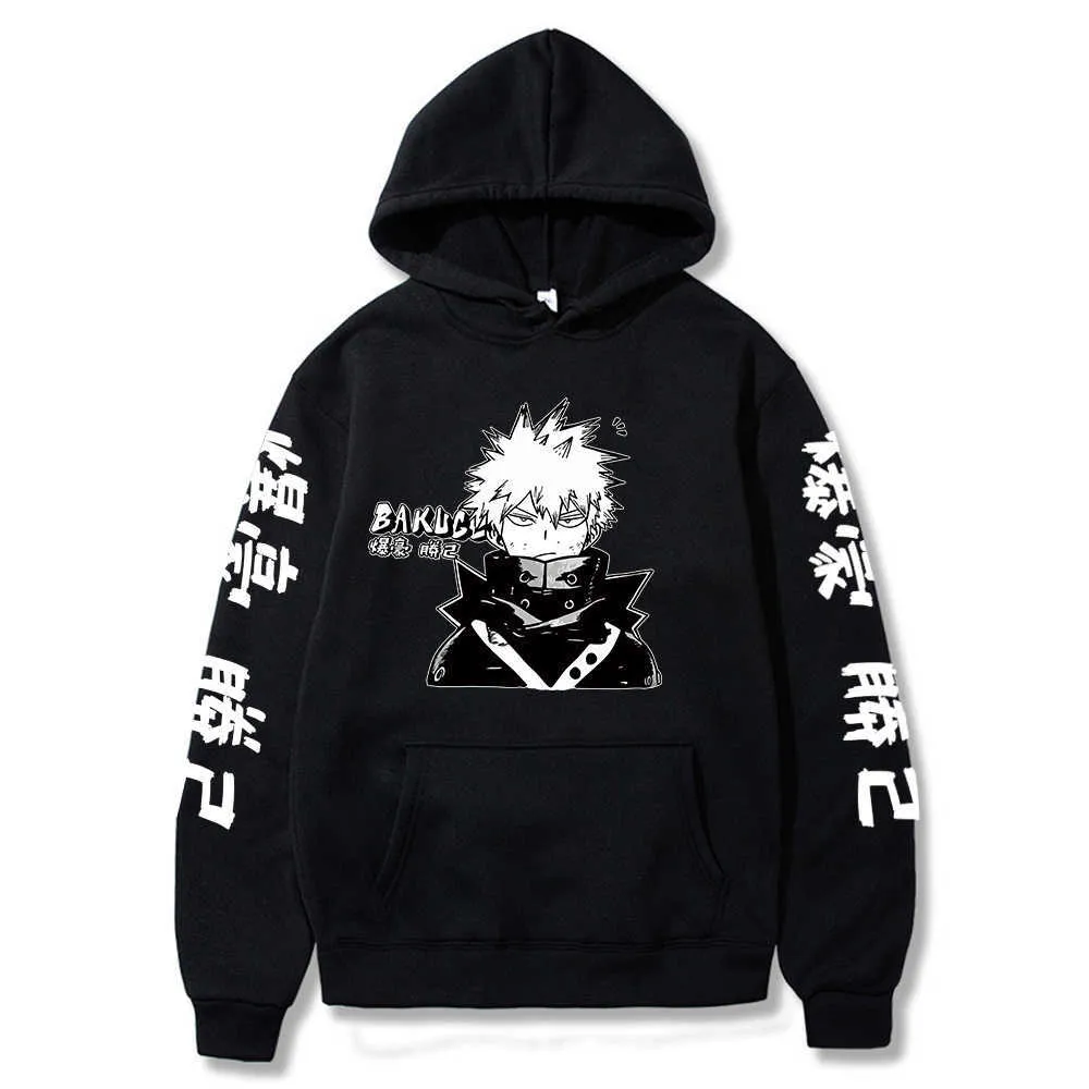 Hombres Sudadera con capucha My Hero Academia Sudadera Mujer Bakugou Manga Anime japonés Sudadera con capucha Ropa para hombre Abrigos de invierno H0910