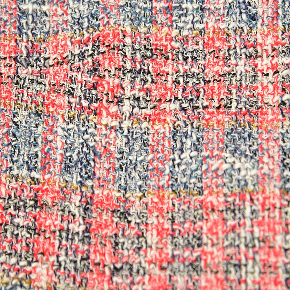 2021 Automne Automne Manches longues Col à revers Veste rouge Style français Couleur contrastée Tweed Double poches à panneaux Vestes à simple boutonnage Manteaux d'extérieur courts G127005