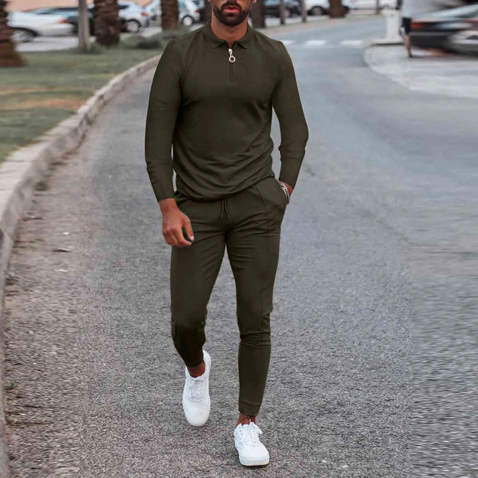 Offres spéciales automne 2021 gym sport porter deux pièces personnalisé jogger pantalon ensembles mode hommes survêtement H1120