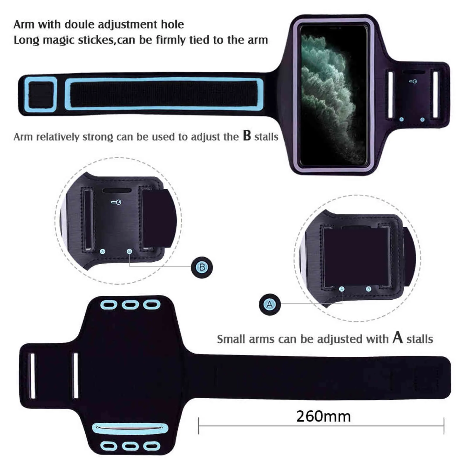 Sport Lauf Arm Band Abdeckung Tasche Für iPhone 13 X XR XS 12 mini 11 Pro Max 8 7 6 6S Plus SE 5 5S 4 Workout Gym Fall Halter Beutel H1120