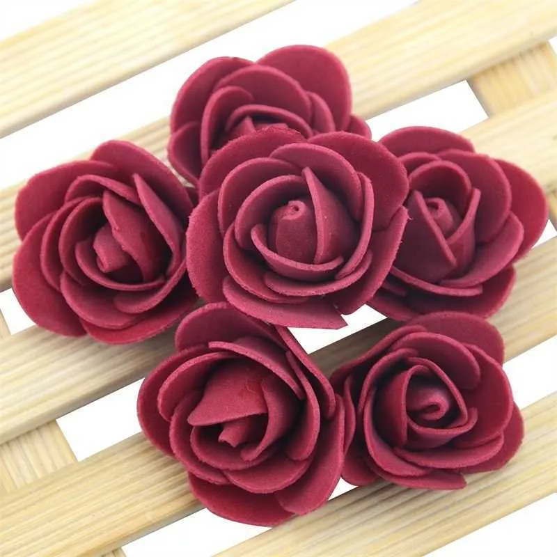 / Mini PE Mousse Rose Fleur Tête Artificielle Rose Fleurs À La Main DIY De Mariage Décoration De Fête Fournitures De Fête T20283d