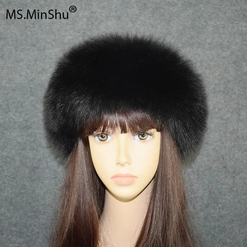 MS MINSHU FUR HEADBAND Whole Skin Made Head Band Closure Women Winter Warmer Earflap Scarves216R