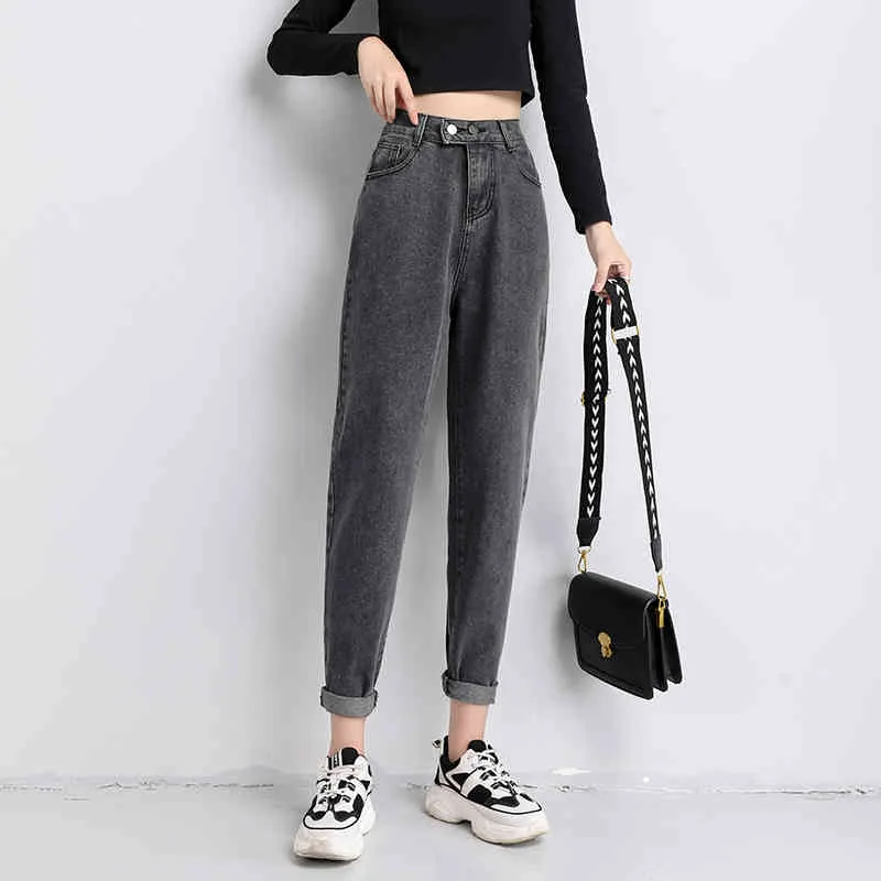 Jeans larghi Donna Autunno Sottile Vita alta donna Pantaloni larghi in denim leggero sottile con Street Style 10734 210510