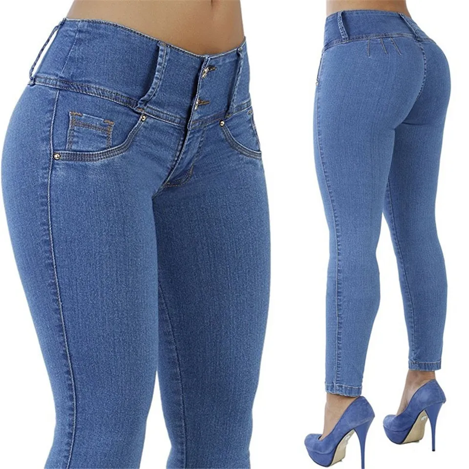 Style Vintage bleu grande taille maman jean pour femmes taille haute Denim crayon pantalon femme maigre basique lavé petit ami jean