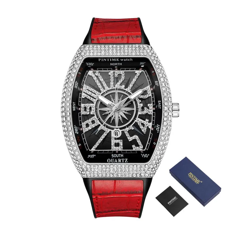 Hip Hop Diamant Horloge Mannen Iced Out Goud Luxe Mannelijke Klok Waterdichte Sport Militaire Heren Horloges Relogio Masculino Montre Homme Wr272K